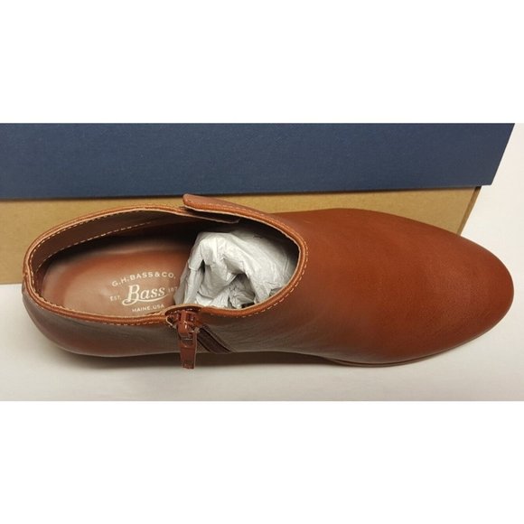 WOMEN'S G. H. BASS SHOES SIZE 6 NINA BOOTIES WHISKEY COLOR NEW/BOX - Picture 9 of 12